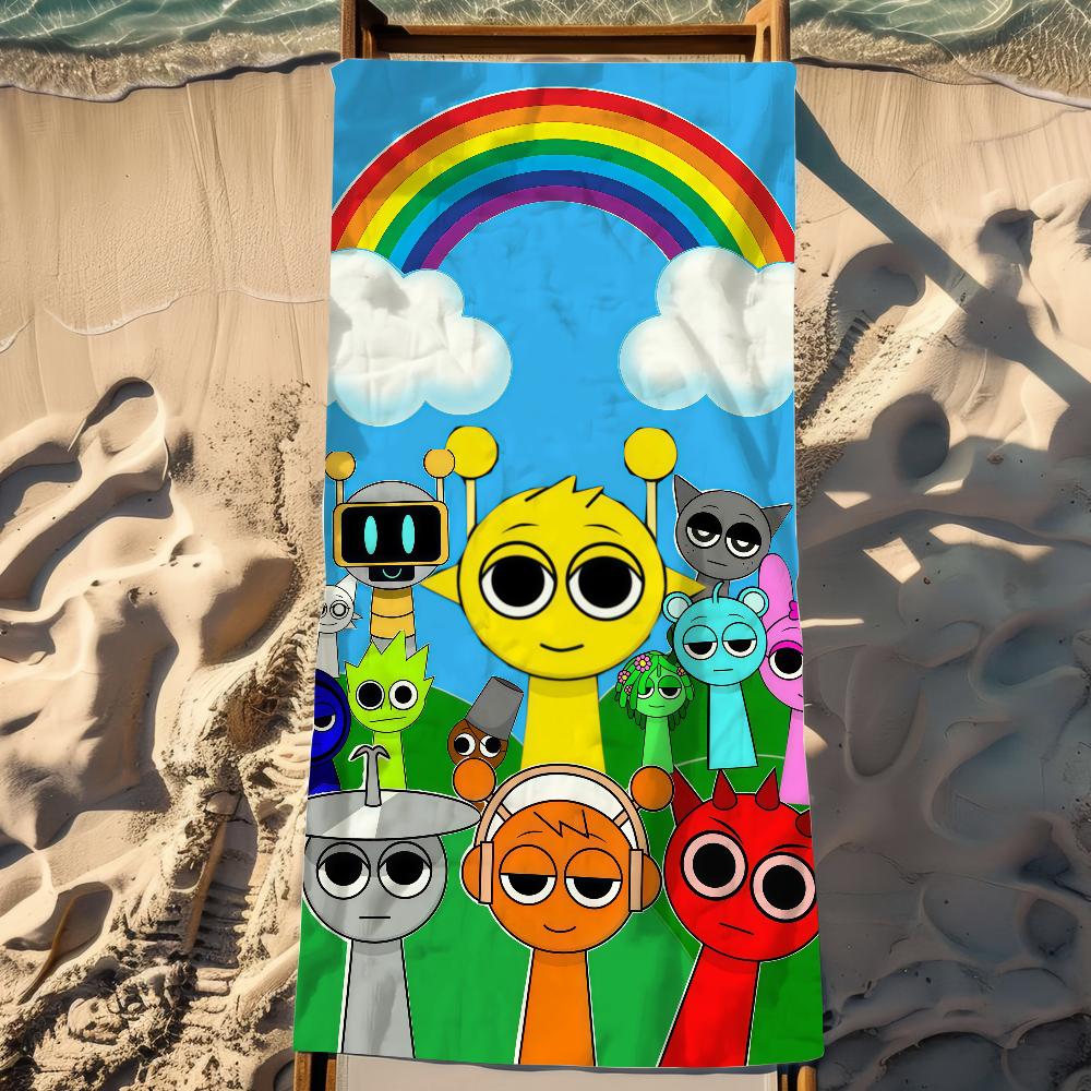 Neues S-sprunki Spiel K-kids Handtuch Strandtuch Übergröße Schnelltrocknendes Handtuch Saugfähig Weich Schwimm Strandtücher für Männer Frauen