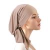 Nouveau Bonnet de Base Respirant Uni avec Longue Queue Hijab Chapeau Foulard Élastique Confortable pour Femmes Musulmanes