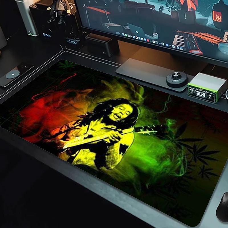 Bob Marley Poster Farbe Mauspads Großes Gaming Tischkissen Rutschfestes Laptop Tablet Großes Mauspads XXL Matte Mini PC Spielmatte Mit Verriegeltem Rand