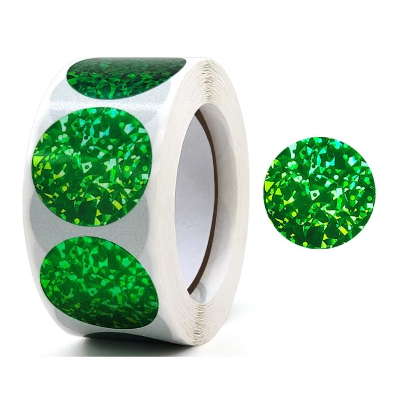 50 Pcs Round Sticker Colorful Sticker Scrapbook Sticker Reward Sticker Glittering Sticker Decorative Label Sticker