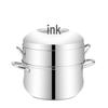 Thickened Stainless Steel Steamer Pot - 3-Layer, Non-Perforated, No Flavor Transfer, Energy-Saving Design for Cooking Rice.