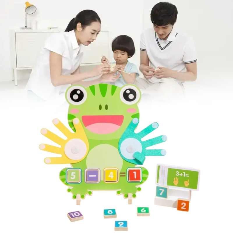 Wooden Frog Finger Math Puzzle For Kids Learning Addition And Subtraction Skill Development
