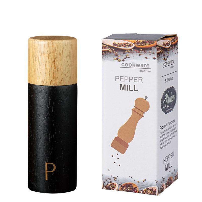 Oak Pepper Grinder Kitchen Home Seasoning bottle Wood Vintage Creative Black peppercorns Grinder manual