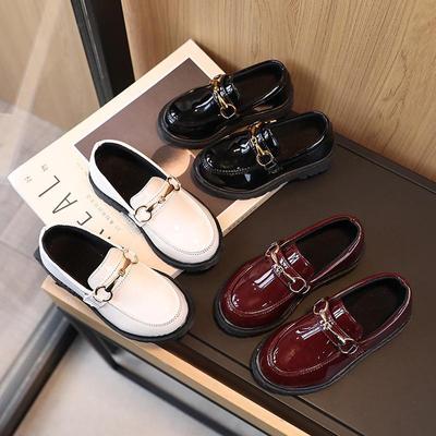 2024 Trendige koreanische Lederschuhe für Kinder: Jungen Freizeitschuhe & Mädchen Western-Stil Ballerinas