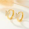 S925 Sterling Silver Zirconia Butterfly Earring Backs, Elegant Small European and American Ear Hoops.
