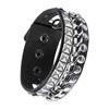 Pack of 4 Gothic Riveted Bracelets Leather Material Wrist Chains Comfort Fit for Concerts Themed Event and Daily Use