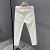 Pantalones vaqueros elásticos de corte slim para hombre Primavera/Verano, pierna recta, tiro medio, pantalones capri
