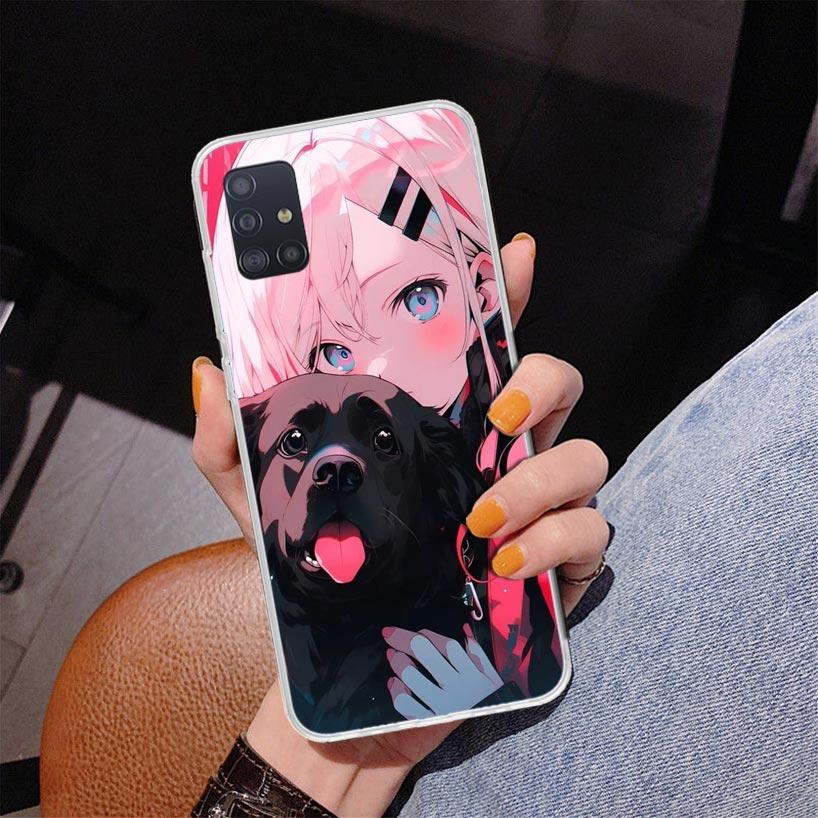 Cute Anime Ins Girls Animal Cat Phone Case For Samsung Galaxy A52 A32 A22 A12 A51 A31 A50S A30S A20S A10S Note 20 Ultra 10 Plus