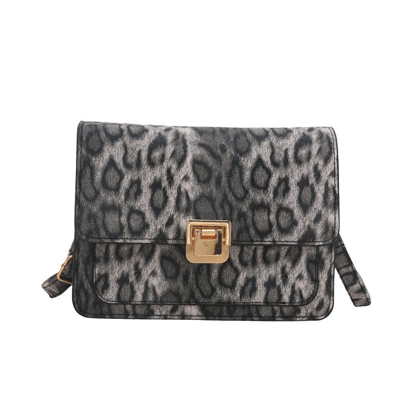 Chic Leopard Print Small Square Shoulder Bag For Women Stylish Fall Winter Fashion чёрный