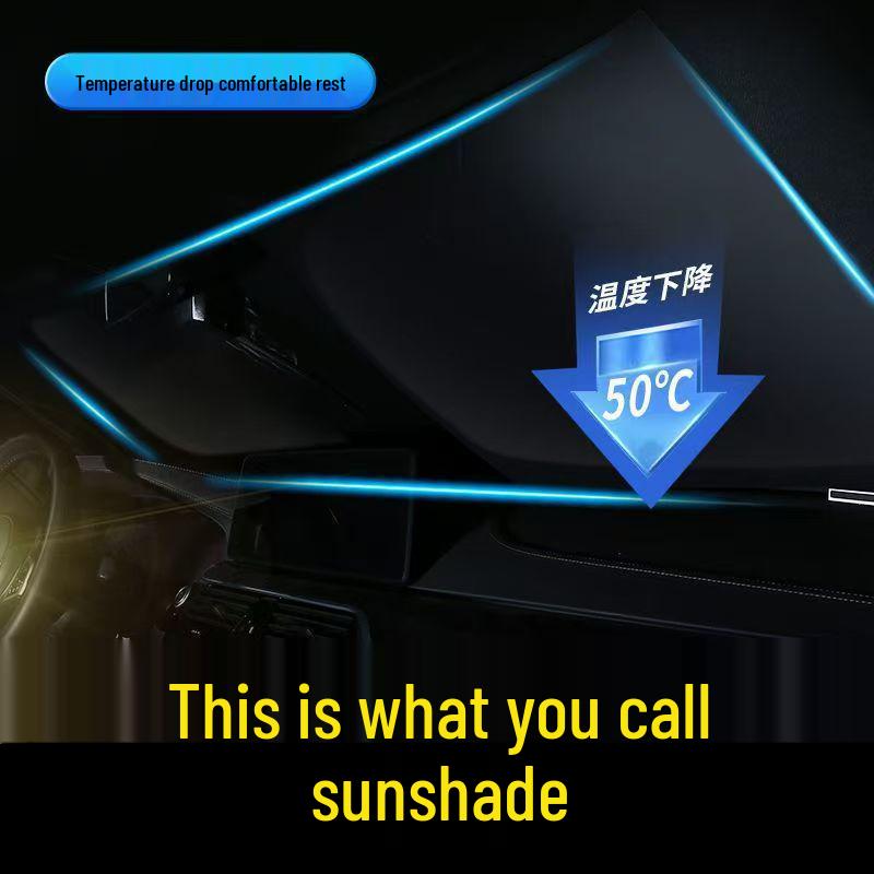 Universelle titan-silberne Auto-Windschutzscheiben-Sonnenblende: Verdickte Sonnenschutz- & Hitzeschutz-Schirmhülle