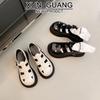Leather Baotou Sandals Women's Summer 2025 New College Style Hollow Casual Shoes Muffin Platform Roman Sandals
