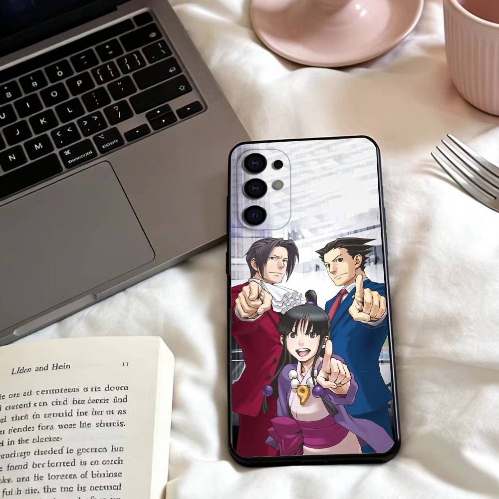 Anime Ace A- Attorney Phone Case For Samsung S25,24,23,22,30,21,10,9,Ultra,Plus,Lite,FE,4,5 G Soft Black Case