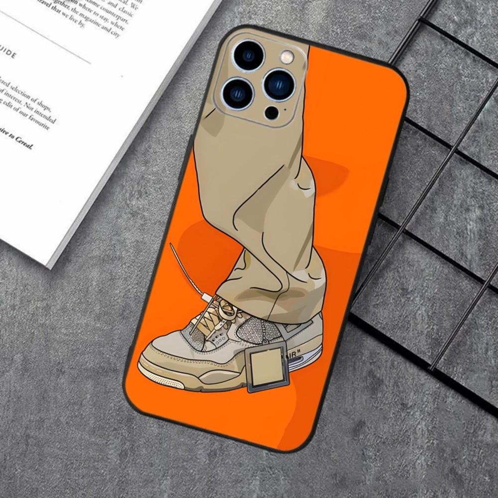 Off 85 AIR Street Sports Sneakers Phone Case For iPhone 16,15,14,13,12,11,XS,XR,X,8,7,Pro,Max,Plus,mini Silicone Black Cover