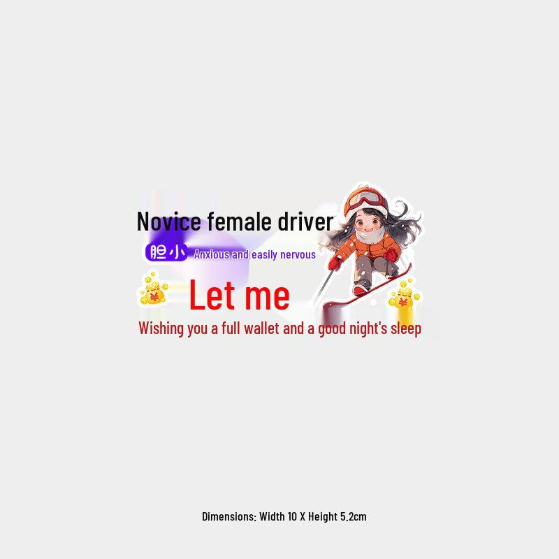 New Female Driver: Please Let Me Pass - Creative Car Sticker for Rear Windshield