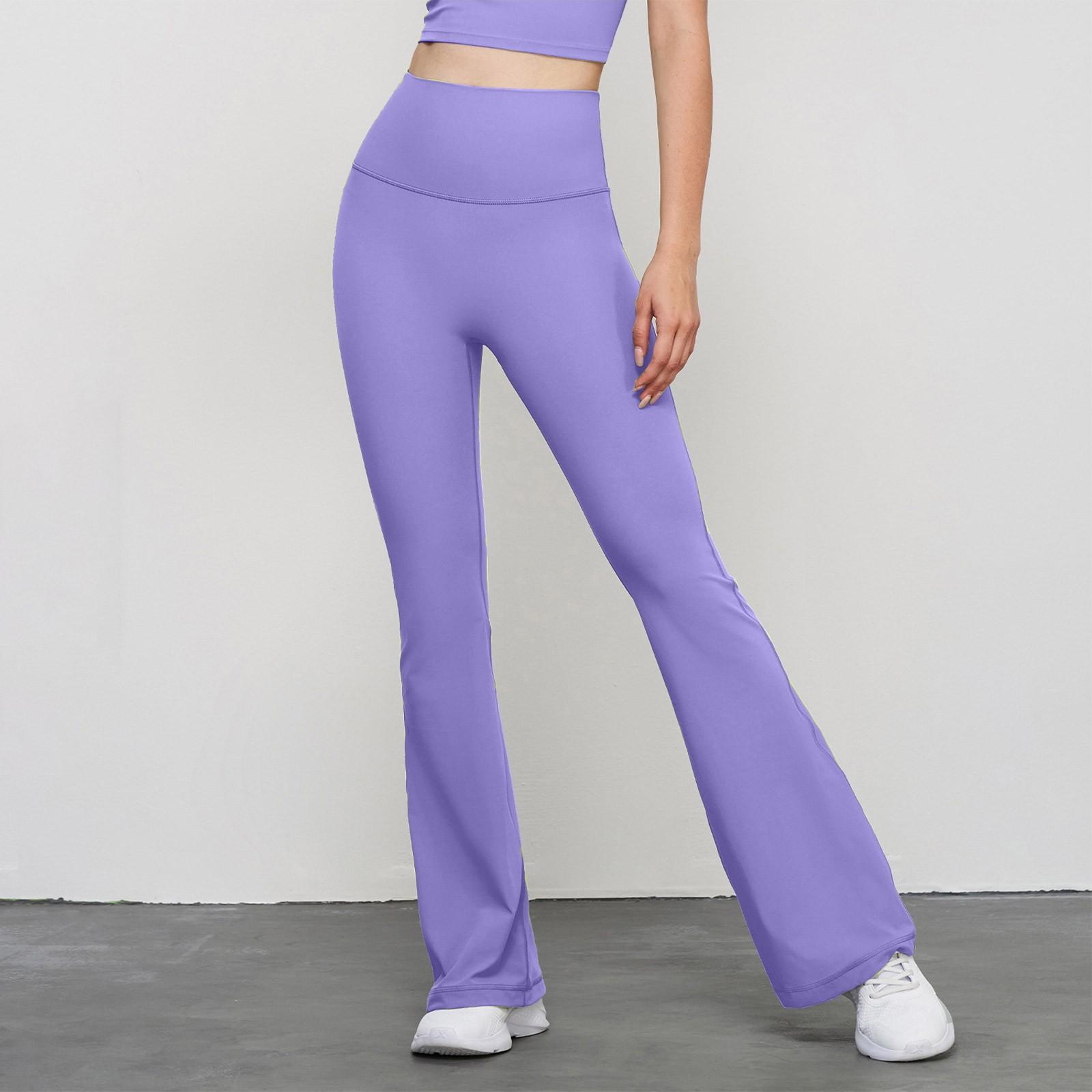 

Молодежные расклешенные брюки для йоги телесного цвета для женщин, весна и лето, новые брюки для фитнеса с высокой талией и подтяжкой бедер, обтягивающие расклешенные брюки S