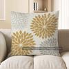 Home Decor Stylish Gold & Gray Floral Patterned Pillow Cover Pattern Cushion Cover Suitable for Sofa Bedroom Car Pillow Cover