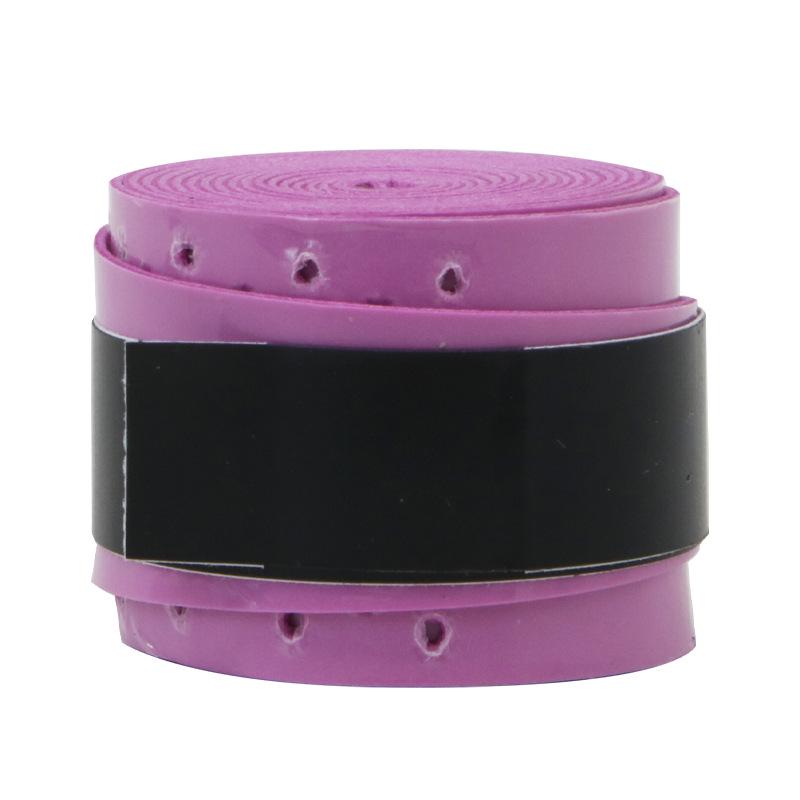 Elastic Perforated PU Leather Overgrip for Badminton, Tennis & Table Tennis Rackets, Fishing Rods with Ribbed Sweatband
