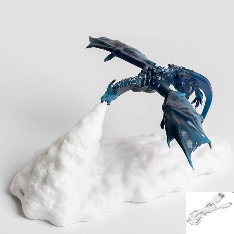 Printed Usb 3d Fire Breathing Dragon Shape Lamp Night Light Decoration Room