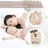 {MX} Wooden Baby Milestone Cards Name Plaque Sign Birth Announcement Board Baby Month Marker Newborn Photography Props