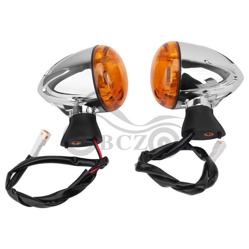 LED Turn Signal Indicators for Indian Scout Motorcycles - Amber Front & Rear Pair Front Turn Signal