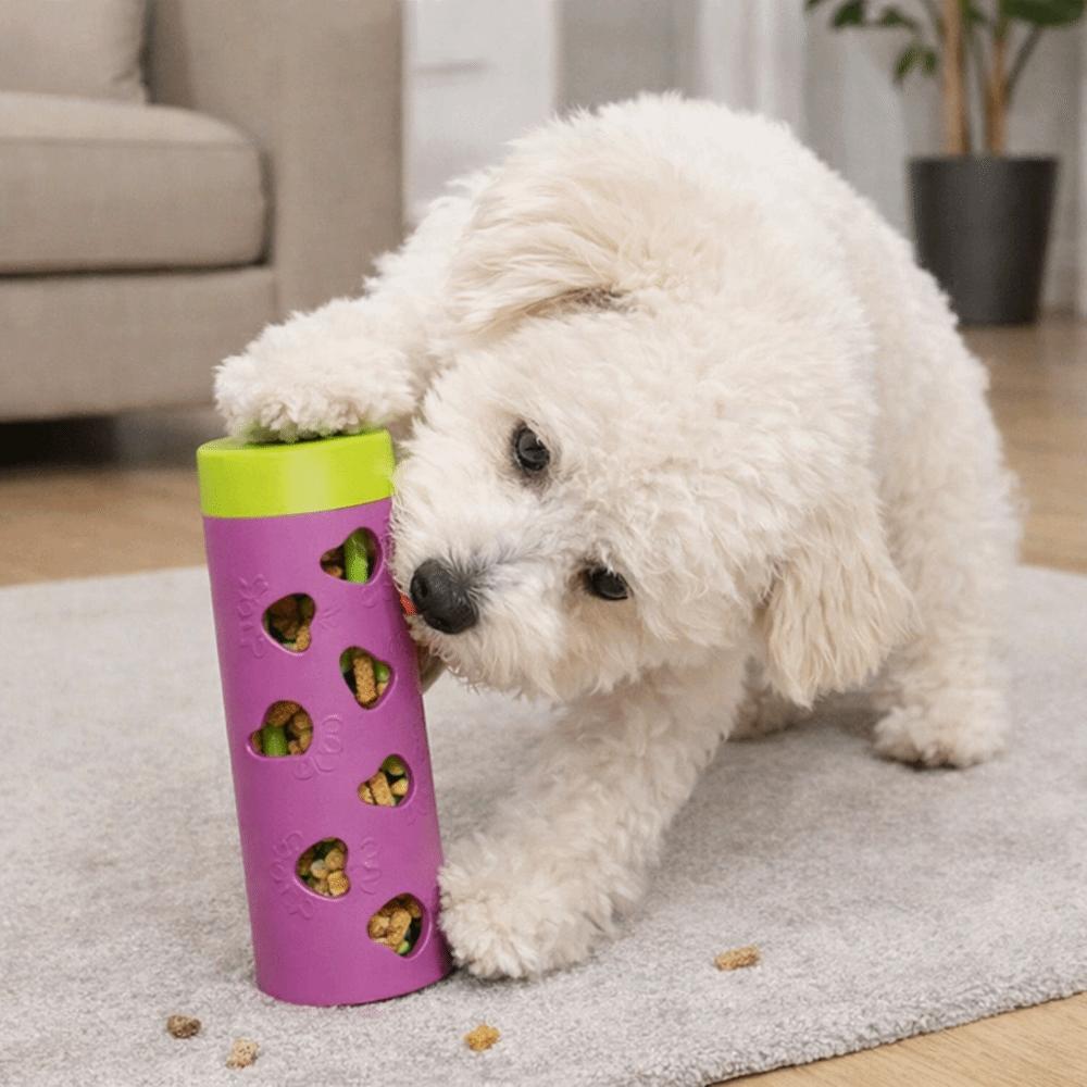 Creative Bite Resistant Pet Leaking Food Toy Teeth Grinding Dog Paw Pattern Pet Snack Roller Plastic Puppy Puzzle Toy Multi-Pet