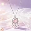 New Lucky Cat Peace Lock Necklace for Women, Light Luxury Chinese Style Tassel Pendant Clavicle Chain, High-end Necklace Ins