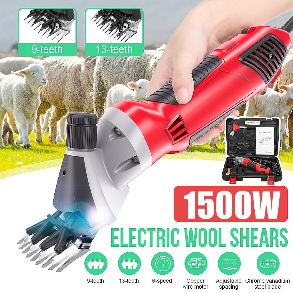1500W 220V 13 Teeth 6 Gears Electric Sheep Shearing Cutter Scissor Goat Wool Shaving Adjustment Push Trimmer Tool Cutter Machine