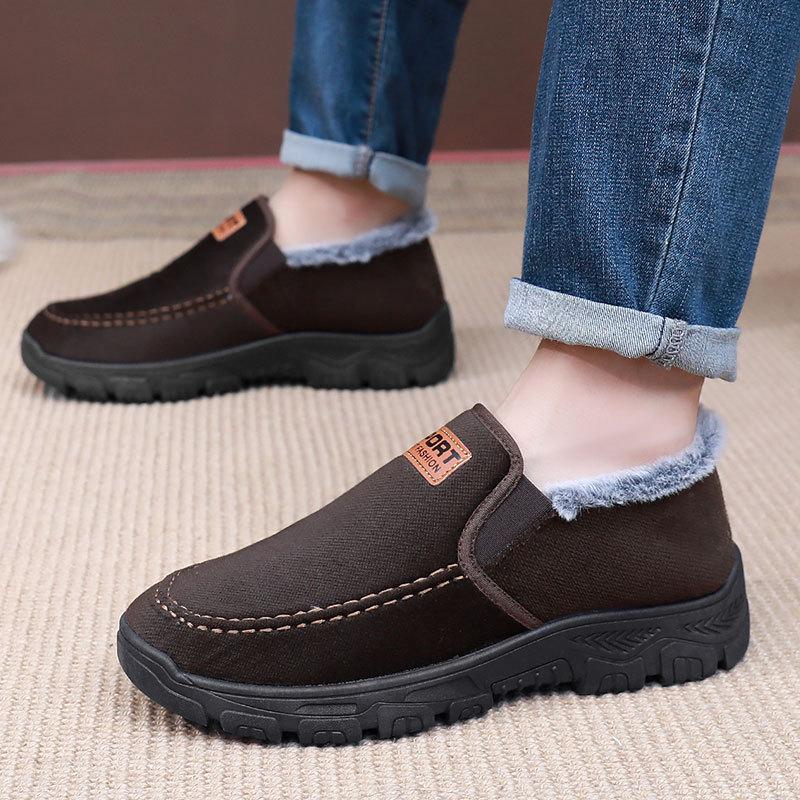 Middle-aged Cotton Shoes Men Winter Cloth Shoes Male Models Padded and Thickened Warm Shoes Men's Soft Bottomed Old People's ShoesOutdoor Shoes