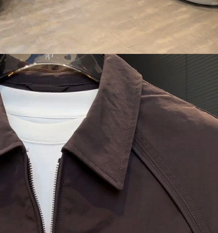 2025 Trendig Herrjacka med Broderade Bokstäver och Slag – Lätt Lyxig Casual Ytterplagg