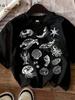 Casual Simple Cartoon Marine Life Print T-shirt Casual Versatile Short-sleeved Women Round Neck T-shirt Y2k Top Women Clothing