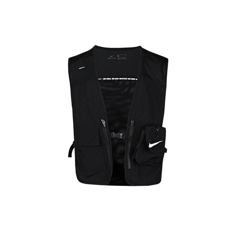 Nike Vests Men's Black Collarless Moderate Urban Techwear CK9975-010