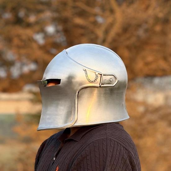 Barbuta Helma Středověká Rytířská Zbroj 18g Měkká Ocel Helma LARP Cosplay Halloweenský Kostým Hledí Válečníkova Helma Nejlepší Dárek