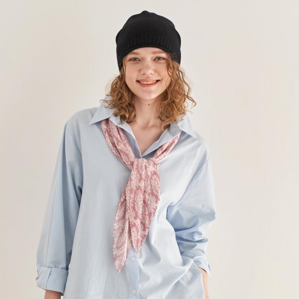 Dal Cashmere Pleated Scarf Floral 2 Colors PINK WITH GREEN