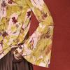 Elegant Floral Print Long-Sleeved Skin-Fit T-Shirt