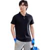 Jeep Short-Sleeve T-Shirt for Men, Summer Polo Shirt, Business Casual Simple Loose Cool-Feeling Top, Pure Black, M