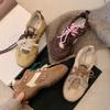 Thick-soled Inner Height Increase Autumn and Winter New Sports and Leisure Leather Women's Shoes