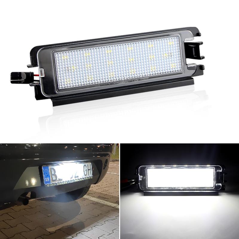 

1PC Canbus White 18SMD Auto Rear Led License Plate Lights Lamp Fits For Renault Dacia Sandero II After 2012 No Error