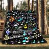 1pc Musical Notes, Colorful Symbols Print Outdoor Blanket, Lightweight Polyester,