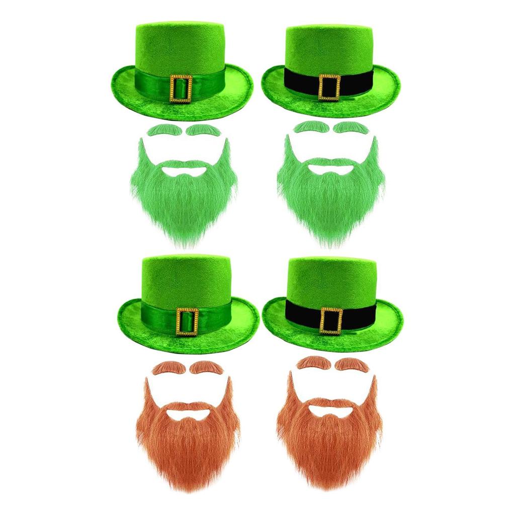 ST. Patrick's Day Hat Creative Top Hat ST Patrick's Day Hat with Beard for Party