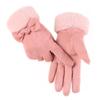 Warm gloves Suede women's students cute outdoor riding fleece thickened cold-proof autumn and winter gloves