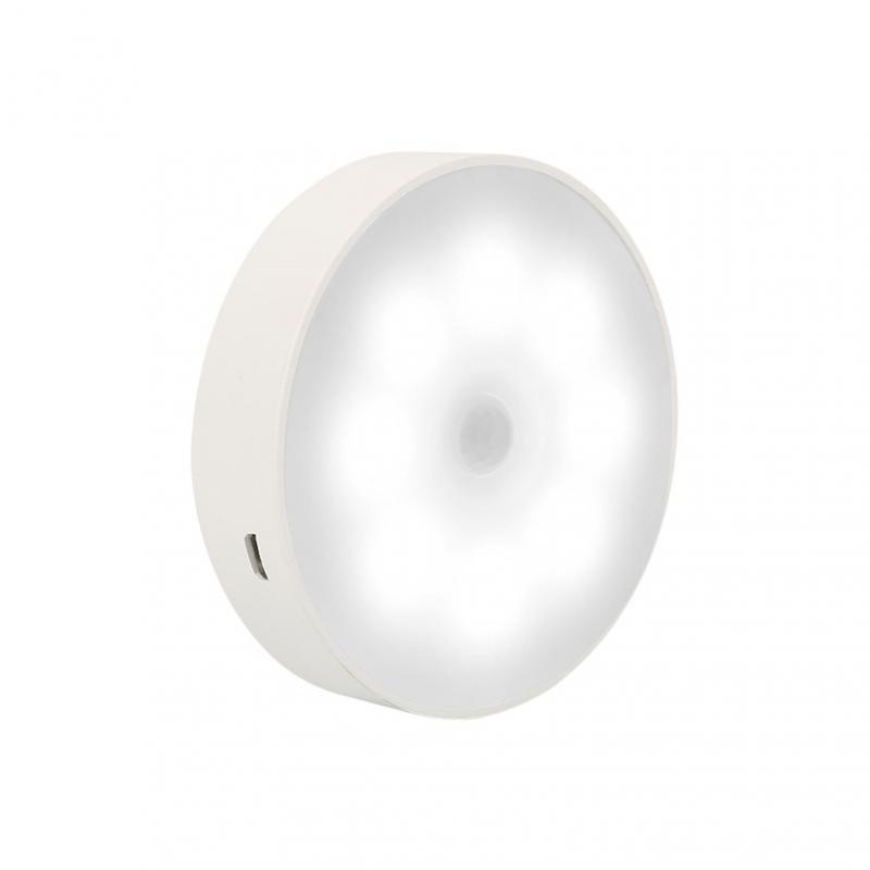 LED Motion Sensor Night Light Rechargeable Night Lamp Wireless Kitchen Bedroom Closet Light Wall-Mounted Body Induction Lamp