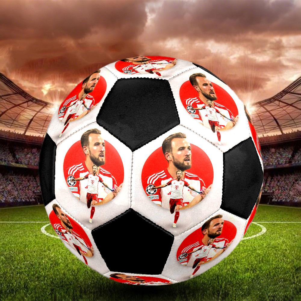HurriKane Printed Size 5 Soccer Ball, Machine-Stitched PVC, Durable & High Bounce, All Ages Fit, fan merchandise, matches & outdoor use.
