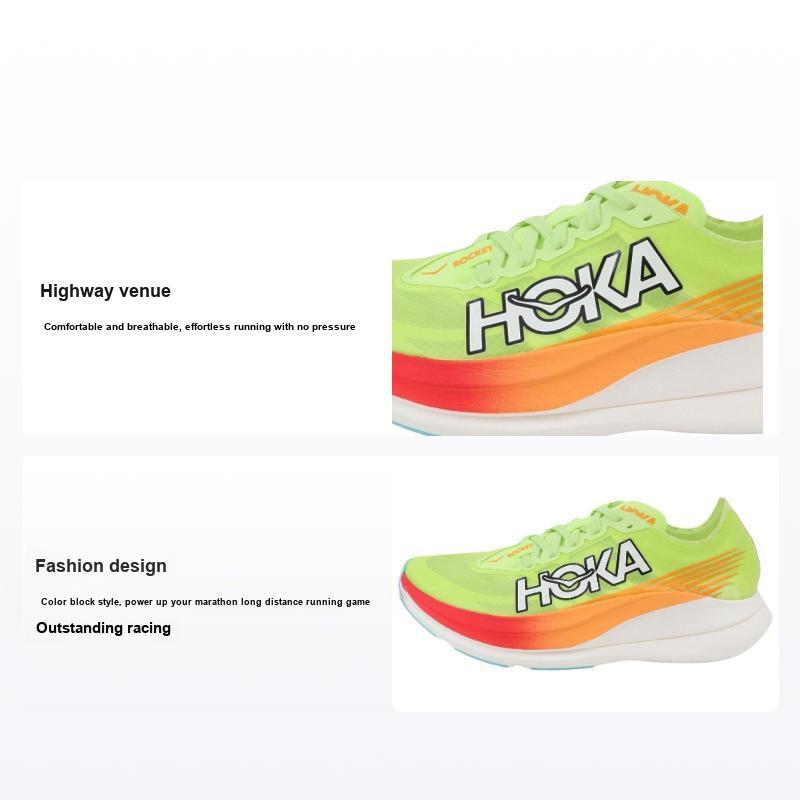 Кроссовки унисекс HOKA Rocket X 2 Lettuce Solar Flare зеленые 1127927-LCS 40