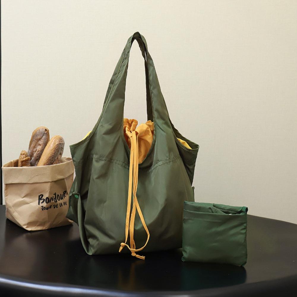 Nylon Drawstring Design Handbag Reusable Shopping Eco Bag Creative Foldable Shopping Bag  Shopping