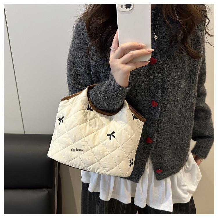 Koreaanse Ruit Herfst/Winter Handtas - High-End Geborduurde Kleine Tote
