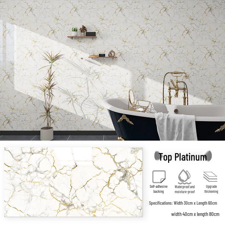 Imitation Marble Waterproof Self-Adhesive Wall Sticker for Kitchen and Bathroom Renovation