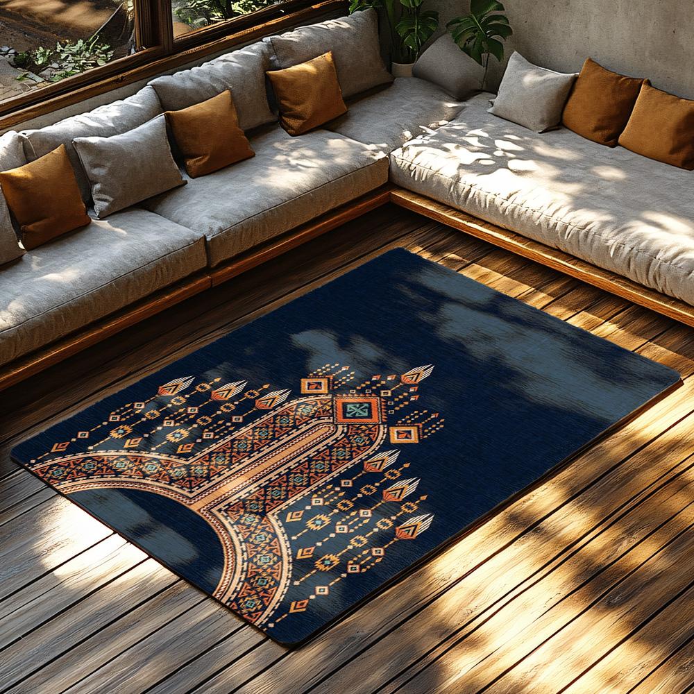 Cozy Persian Rug Non Slip Doormat Vintage Area Rug Boho Home Decor Turkish Carpet Entryway Mats Washable Floor Rug Modern Living