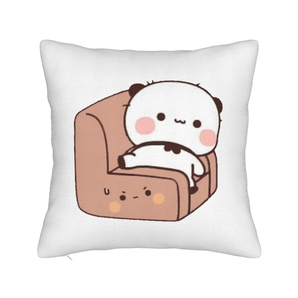 Bubu and Dudu Square Pillow Case Panda And Brownie Bear Couple Cushion Cover Awesome Decorative Pillowcase for Sofa