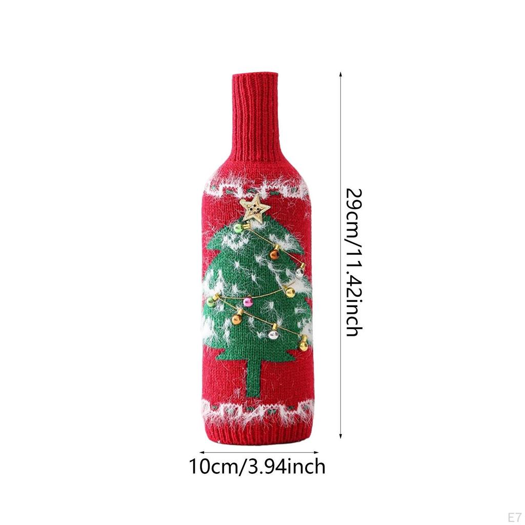 Weihnachts-Flaschenüberzug, Tasche, Handgestrickte Pullovertasche