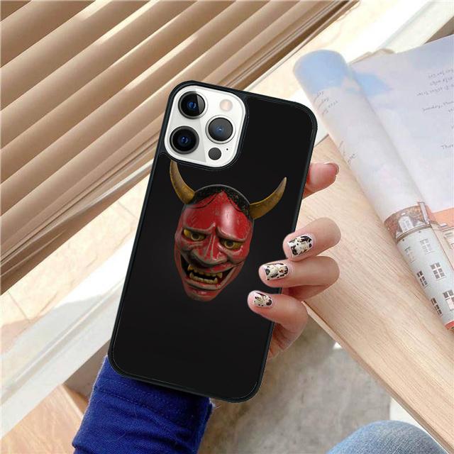 Japanese Oni Hannya Demon Mask Phone Case Cover For iPhone 17 Air 15 16e Pro Max 14 13 12 11 Pro Max Plus Shell